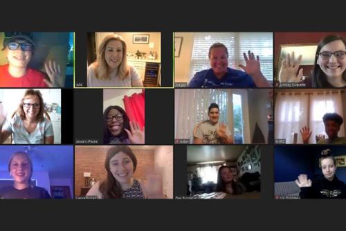 screenshot of twelve people on a Zoom meeting