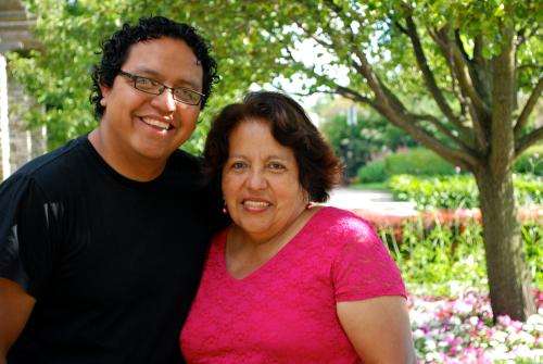 hispanic mom and adult son