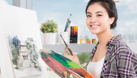 young asian woman painting shutterstock 1890838731