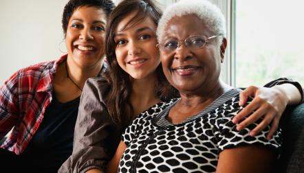 black family three generations women