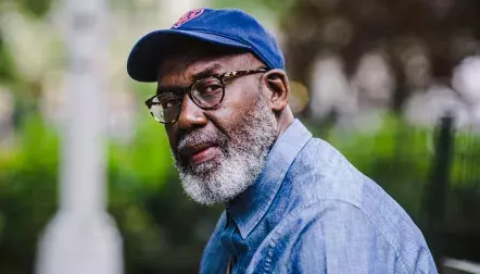 black senior man at park serious expression TONL 007436