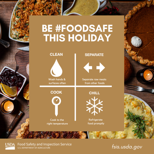 Be #FoodSafe this holiday four steps for food safety