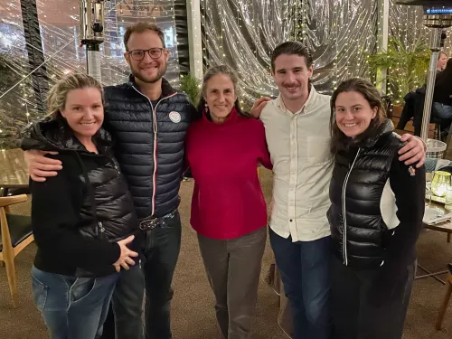 Lydia Landesberg with her son, daughter and their spouses
