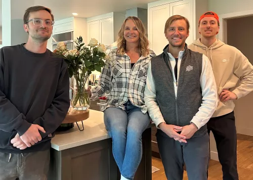 Left to right: Tom Tusinac, Colette Duprex-Aluotto (their mother), Dylan Tusinac (the oldest), Brett Tusinac (the youngest)