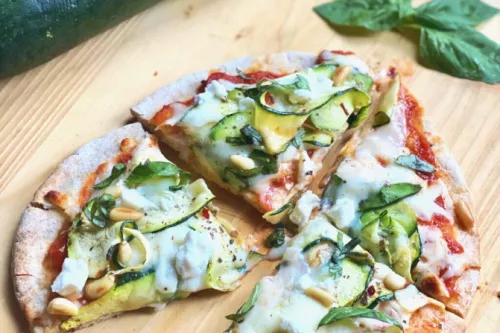 Zucchini Ribbon Pita Pizza recipe photo