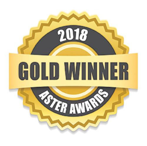 gold aster award badge