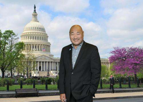AKF Ambassador Kyle Chang in front of the US Capitol