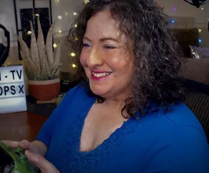 Person playing video game