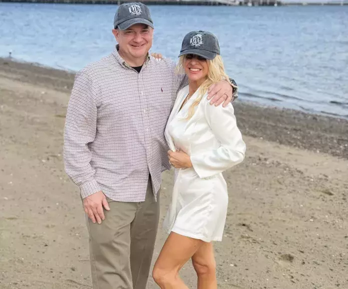 John and Tracey Previti on the beach