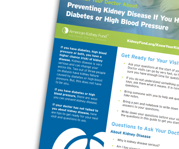 Know Your Kidneys - Talk to your doctor guide