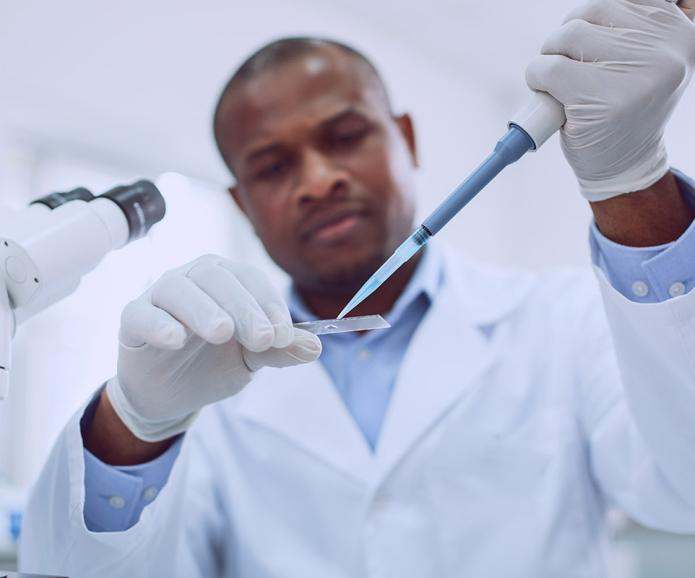A lab technician conducting medical research