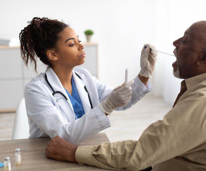 doctor checking a patient
