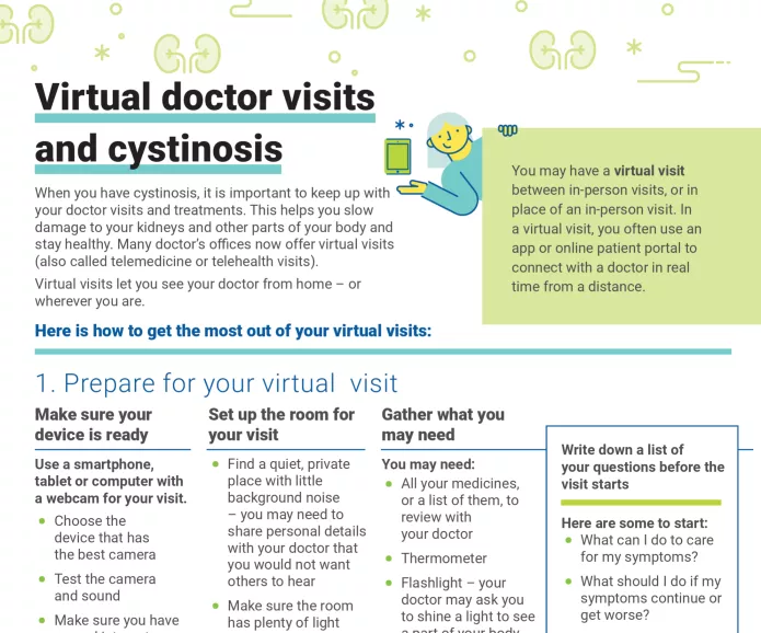 Virtual doctor visits and cystinosis