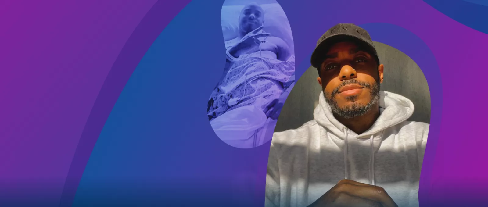 A photo of Alex Simmons, a Black an wearing a gray hoodie and a black hat