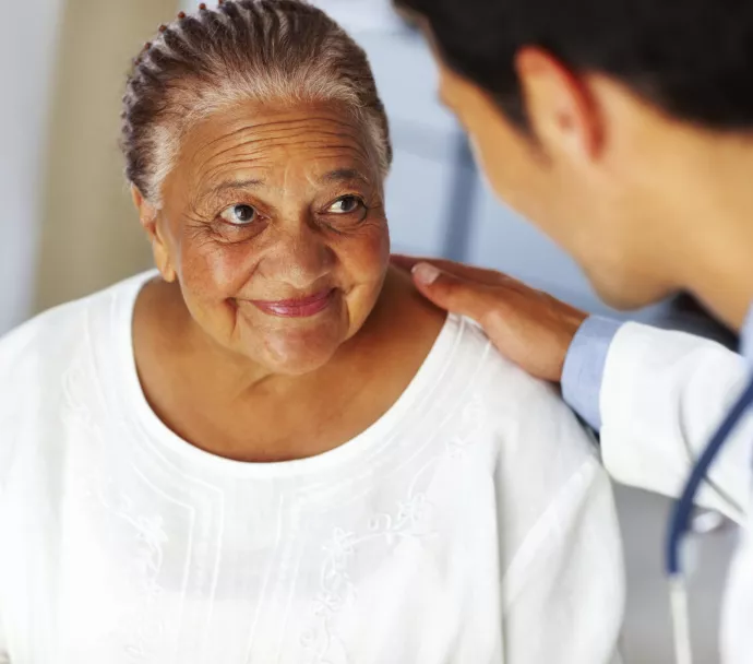 black patient comforted