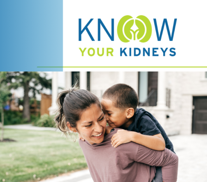 Child on moms back - Know your kidneys