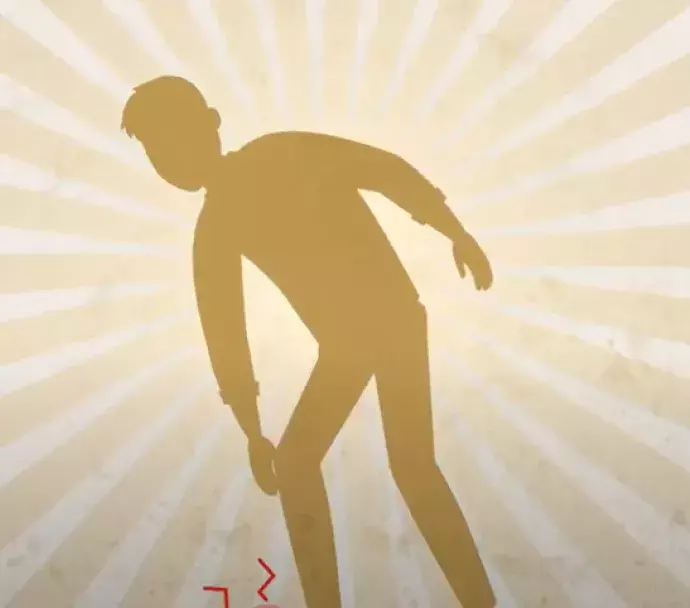 Thumbnail of a gout patient with pain in the toe