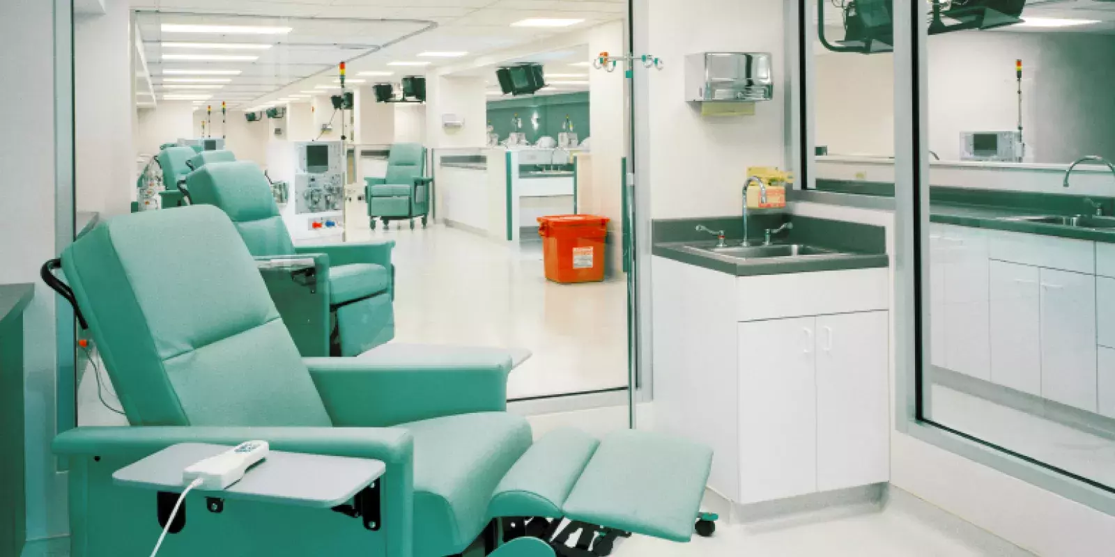 empty dialysis chair