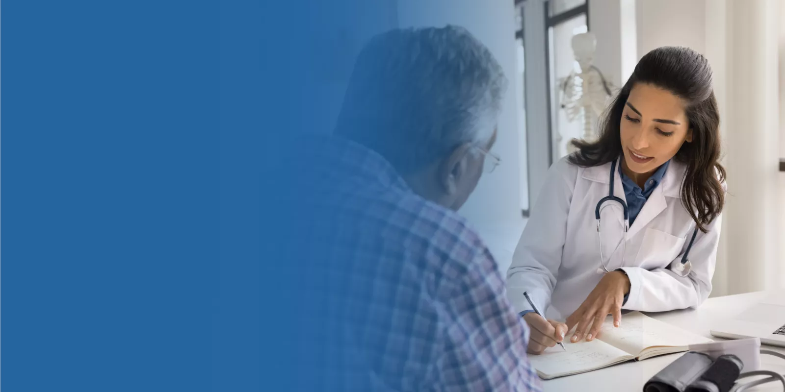 A doctor talking to her patient
