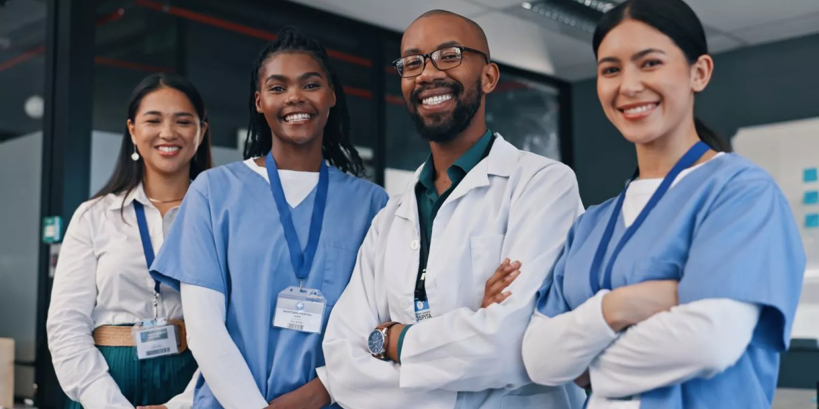 Medical team of doctors and nurses