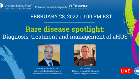 Rare disease spotlight: Diagnosis, treatment and management of aHUS