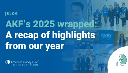 Collage of images with AKF activities with blue text overlay, "AKF's 2025 wrapped: A recap of highlights from our year"