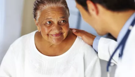 black patient comforted