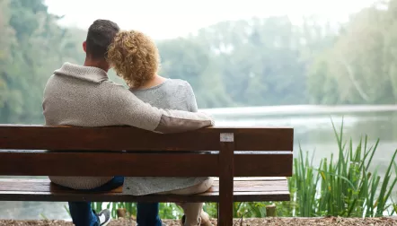 Couple sitting on bench