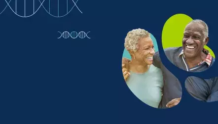 Loving Black elderly couple embracing in image