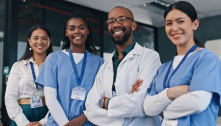 Medical team of doctors and nurses