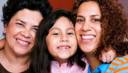 hispanic family closeup