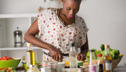 Youngwoman cooking healthy food