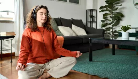 A young woman doing yoga